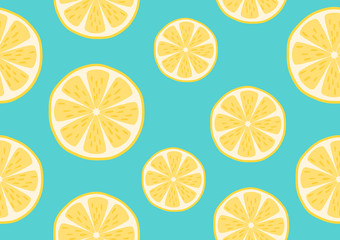 Obraz premium Seamless pattern of fresh lemon