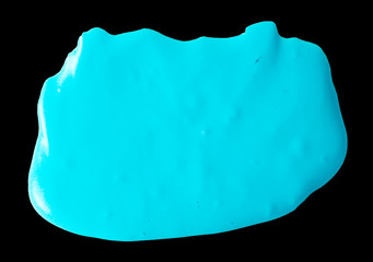 Blue slime isolated on black background