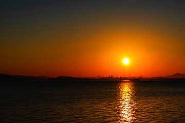 sunset over the Pacific Ocean