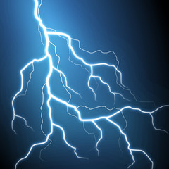 lightning strike on black background