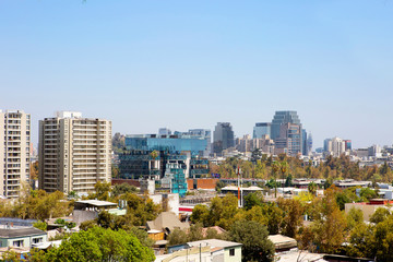 Santiago, Chile, View of the city from the San Cristobal hill.
 From the hill of San Cristobal...
