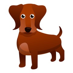 Dachshund dog icon. Cartoon of dachshund dog vector icon for web design isolated on white background
