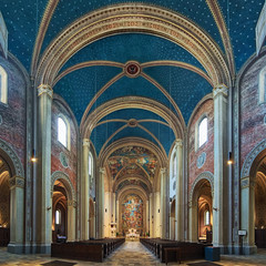 Munich, Germany. Interior of Ludwigskirche (Catholic Parish and University Church St. Louis). The...