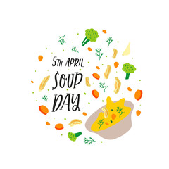 Hand drawn vector illustration of chicken soup