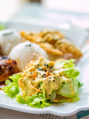 Chicken rice and vegetable