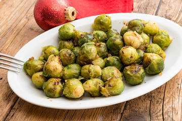 brussels sprouts in a bowl on the table