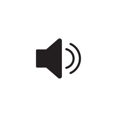 Speaker Icon Vector. Audio speaker volume or music speaker volume on flat vector icon for apps and websites