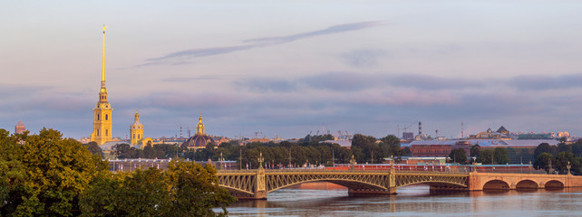 Peter and Paul Cathedral and Troitsky Bridge, Saint Petersburg
