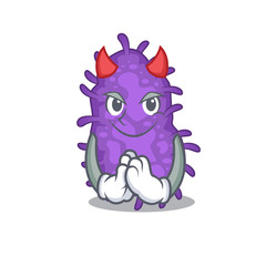 Bacteria bacilli dressed as devil cartoon character design style