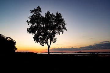 Fototapeta na wymiar Sunset at Klong Muang beach