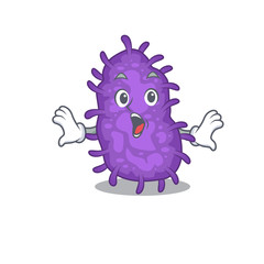 Cartoon design style of bacteria bacilli has a surprised gesture