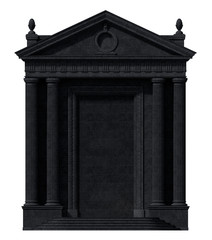 Fototapeta premium Black portico. Architectural elements of the classic building facade. 3D rendering