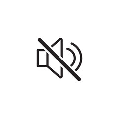 Sound Off Icon Vector Design Flat Style Symbol.  Mute Button Speaker Icon. speaker mute icon ui vector. Audio speaker closed icon vector