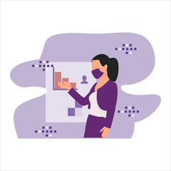 Flat Vector Illustration Background Concept Style Isolated Corona Virus.