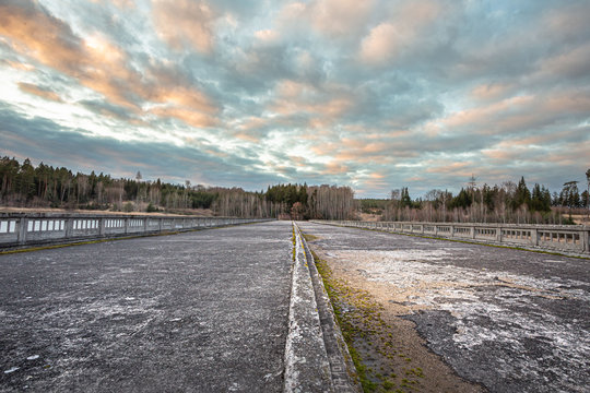 Photo of historical building of undone Hitler's bridge called Borovsky most