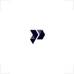  initial P letter logo arrow direction design - obrazy, fototapety, plakaty