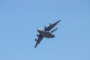 Fototapeta na wymiar Large transport plane in the sky
