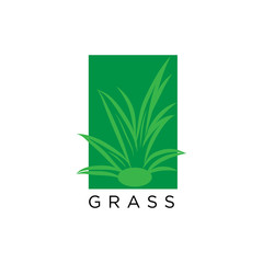 Grass icon. Silhouette of plants for logo or sign.