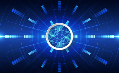 Vector Abstract futuristic circuit board global system, Illustration high digital technology blue color concept