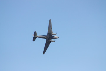 Old airplane in the sky