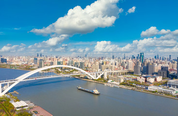City Scenery of Huangpu River bank, Shanghai, China