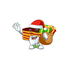 Santa dobos torte Cartoon character design with sacks of gifts