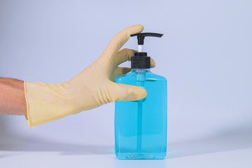 Alcohol gel hand wash, protect coronavirus or covid 19