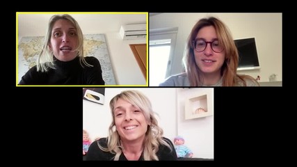 three friends chatting by computer talking about the fact that you can't go anywhere. Emrgency covid 19 - Powered by Adobe