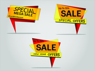 Offer tags for advertising business works, vectors, special offers, sale, mega discount