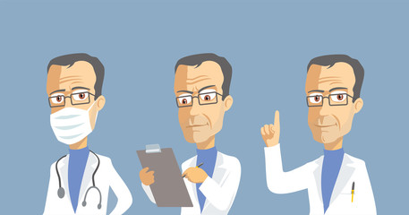 Doctor character cartoon stylized vector illustration