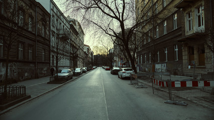 Fototapeta na wymiar Street in Krakow in Quarantine
