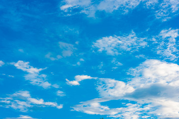 Fototapeta na wymiar Nature blue sky fluffy cloud morning scene