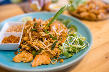 Delicious thai cuisine pad thai