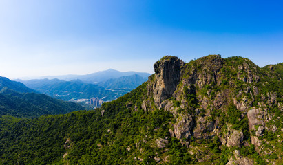 Fototapeta na wymiar Lion Rock mountain in Hong Kong city
