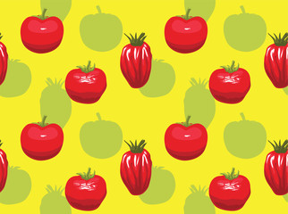 Tomato Fresh Rotten Vector Seamless Background Wallpaper-01