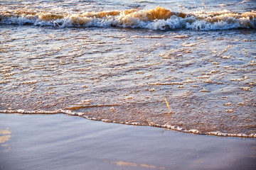 Waves crashing a Baltic sea beach 