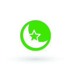 moon star islam islamic muslim religion silhouette icon vector logo symbol