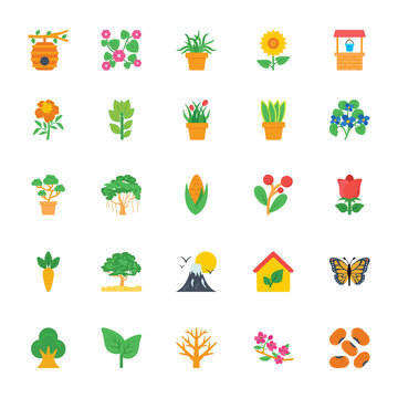 Nature and Ecology Flat Icons 1
