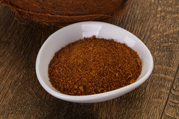Coconut brown sugar in the bowl