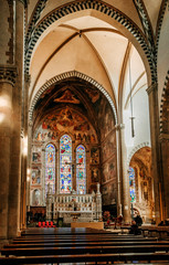 Fototapeta na wymiar Santa Maria Novella, interior, Florence.