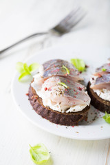 Cream Cheese and Herring Sandwich