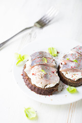 Cream Cheese and Herring Sandwich