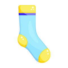 Socks icon in flat design. Winter season footwear apparel 