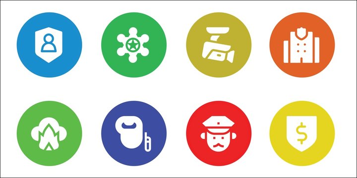 Modern Simple Set of guard Vector filled Icons
