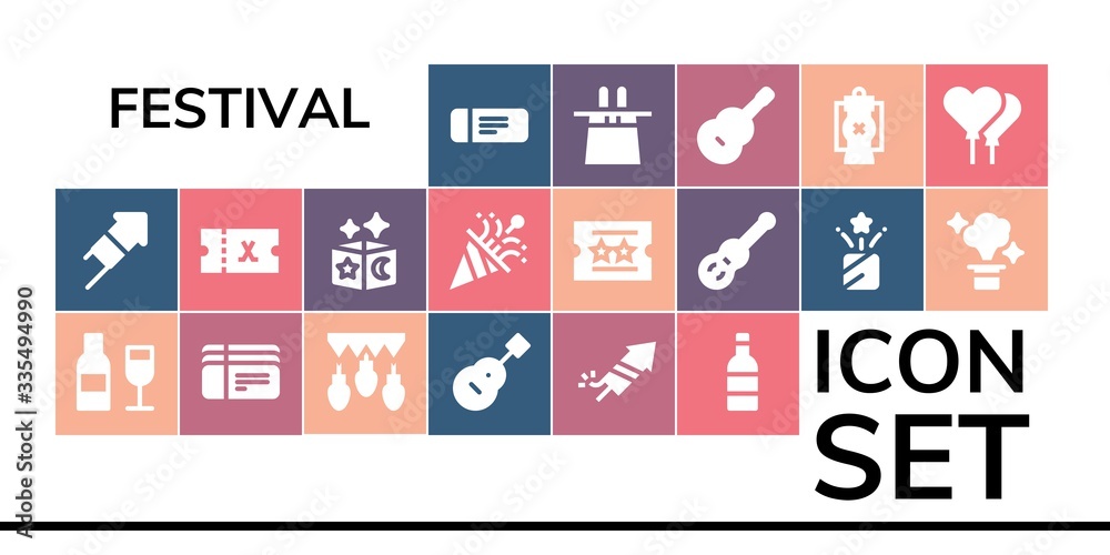 Canvas Prints festival icon set