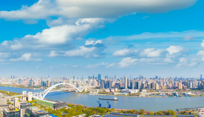 City Scenery of Huangpu River bank, Shanghai, China