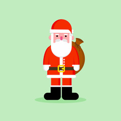 Cartoon Christmas illustrations isolated on color background. Funny happy Santa Claus character
