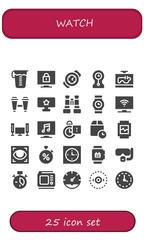 Modern Simple Set of watch Vector filled Icons