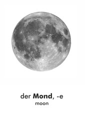 German word card: Mond (moon)