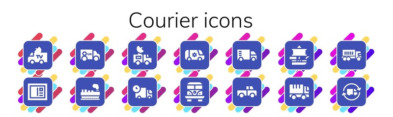 Modern Simple Set of courier Vector filled Icons